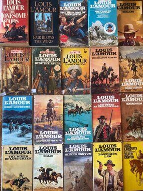 Lot Of 20 Louis LAmour Western Paperback Books Various Titles Classic Vintage Ad